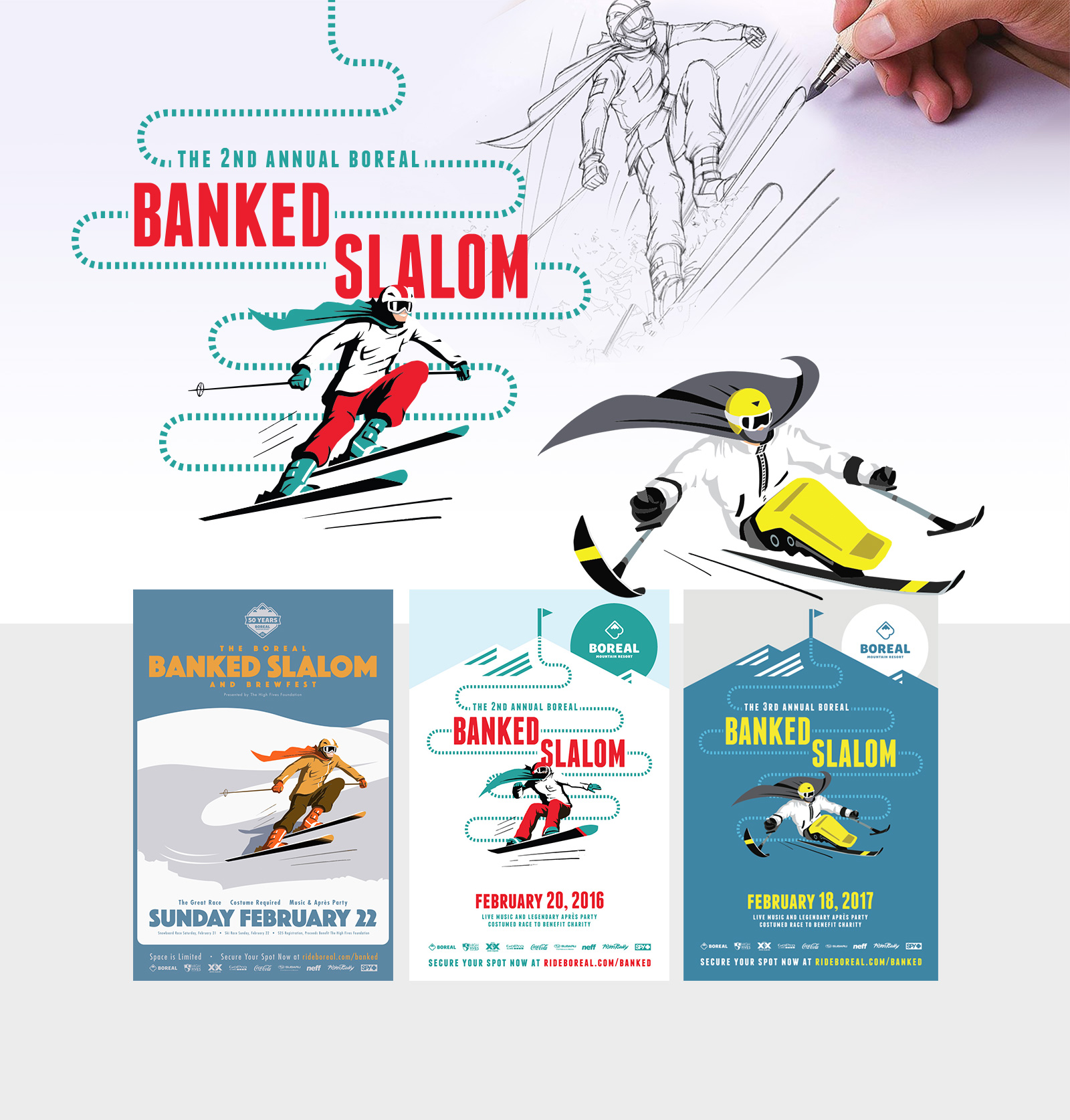 Boreal Banked Salom poster Lake Tahoe